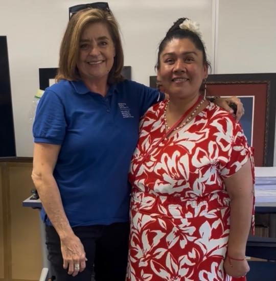 Jennifer Delgadillo Bevington, the Redwood Coast K16 Collaborative’s co-director (left), and K16 Pathway Advisor Otaka Redhawk (right)
