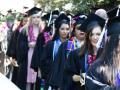 Students walking in commencement at Sonoma State 
