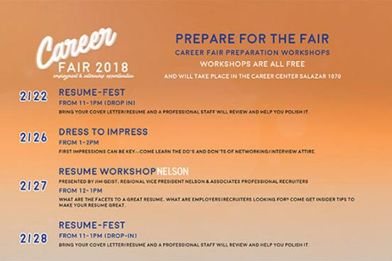 Career Fair workshop schedule