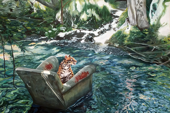 Mindy Kral, Ocelot, 2017, oil on panel