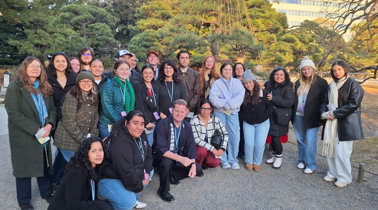 Group at Tokyo's Hamarikyu Gardens 