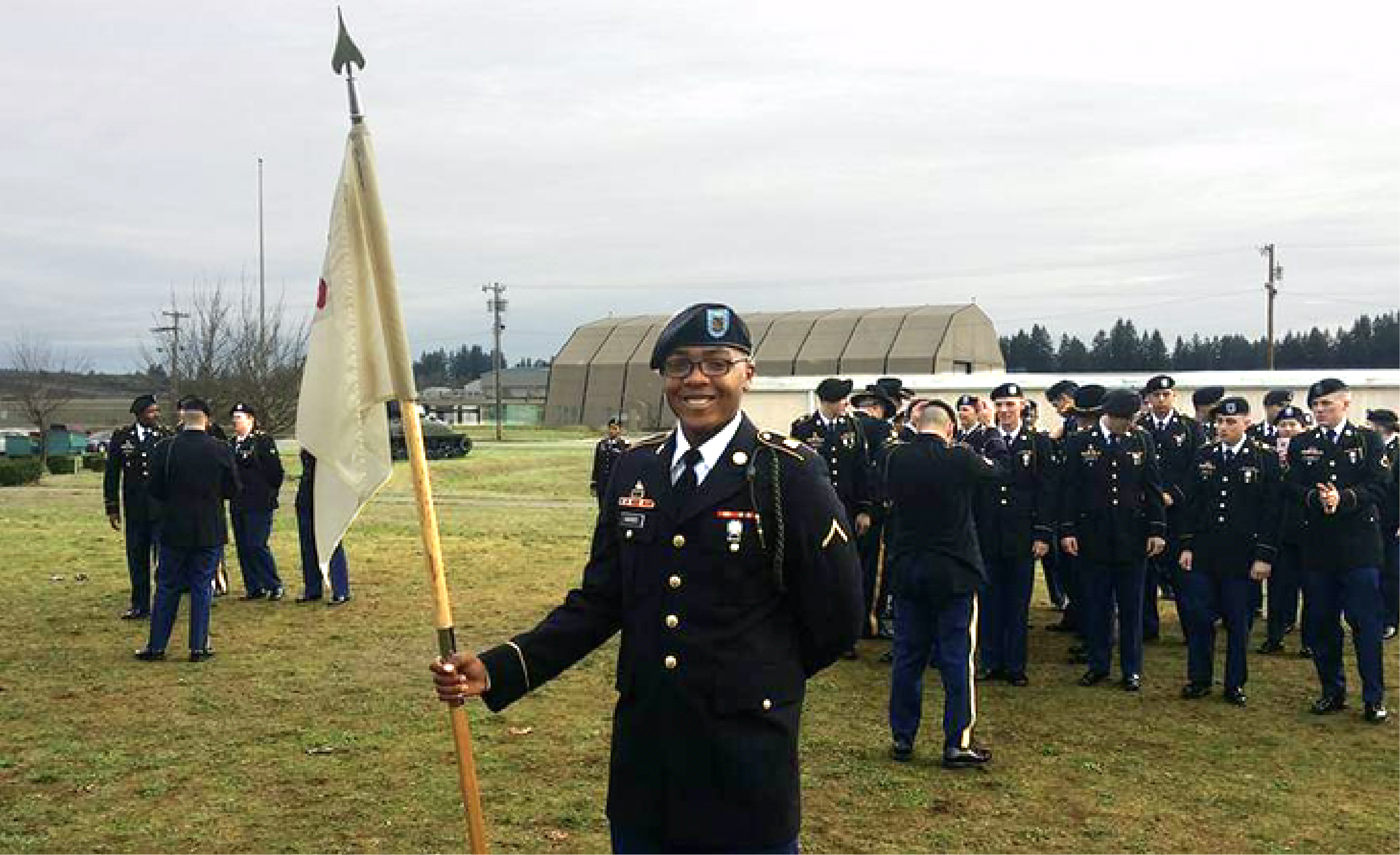 Elijah Harris poses in his military uniform