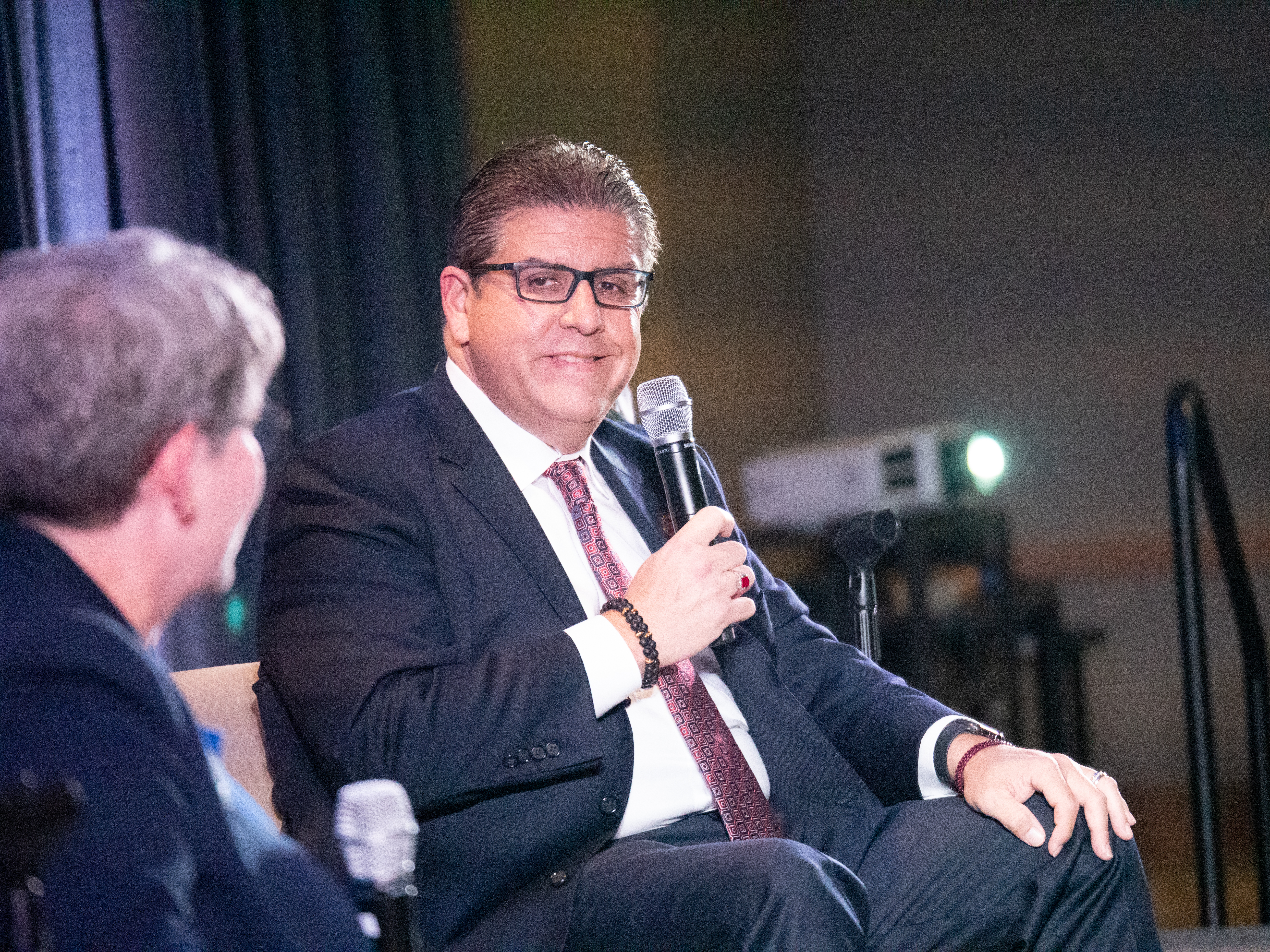 Chancellor Joseph I. Castro takes questions at SSU's open forum