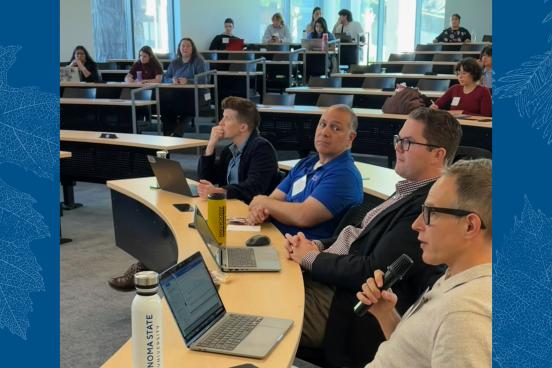 Department of History professor Samuel Cohen speaks during November 2025 atrocity and genocide prevention simulation.