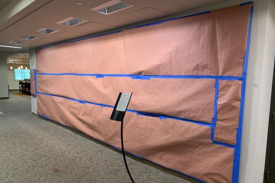 Covered library mural