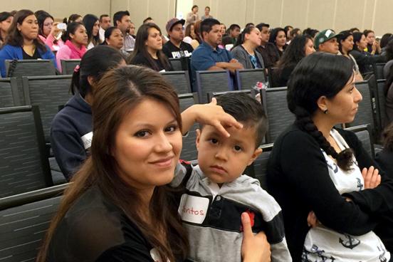 a mother with her child in an avance meeting at ssu 