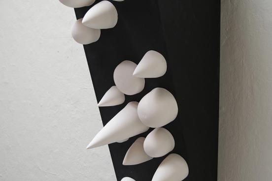 Commotion, 2016 by Carley Herrera. Porcelain on panel
