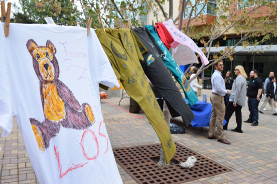 Clothesline Project in Seawolf Plaza clothesline project in seawolf plaza