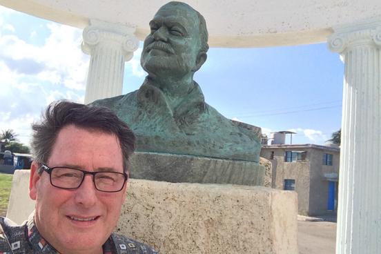 Matt James with Hemmingway bust
