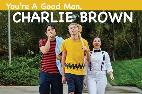 SSU Students Matthew Adiao (Linus), Noah Evans (Charlie Brown) and Emily Rice (Snoopy),  perform in Clark Gesner’s award-winning musical "You’re A Good Man, Charlie Brown,"