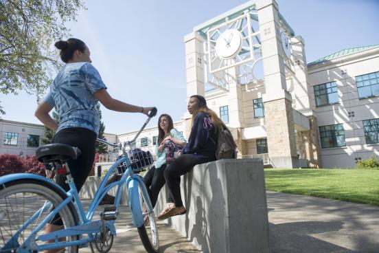 clocktower with students