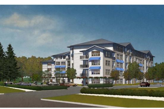 Artist rendering of the 90-unit apartment complex // Courtesy of Basin Street Properties