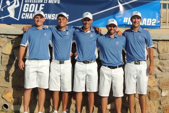 Men's golf team posing