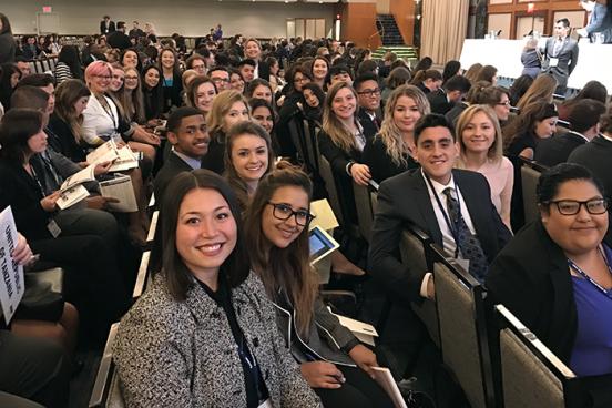 Claudia Sisomphou with the 2017 SSU Model UN Club in New York.