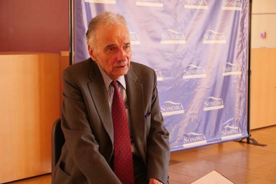 Ralph Nader sitting down with SSU News