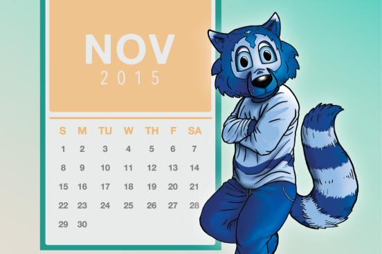 illustration of lobo with calendar