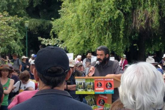 carlos soto speaking at march for science rally