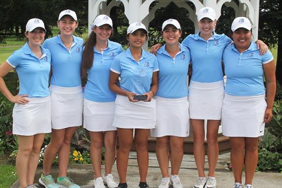 women's golf with the ssu invite trophy