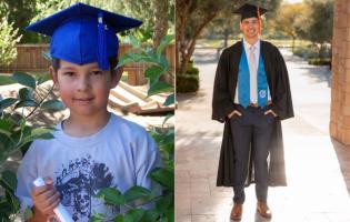 Dano in graduation cap - old and current