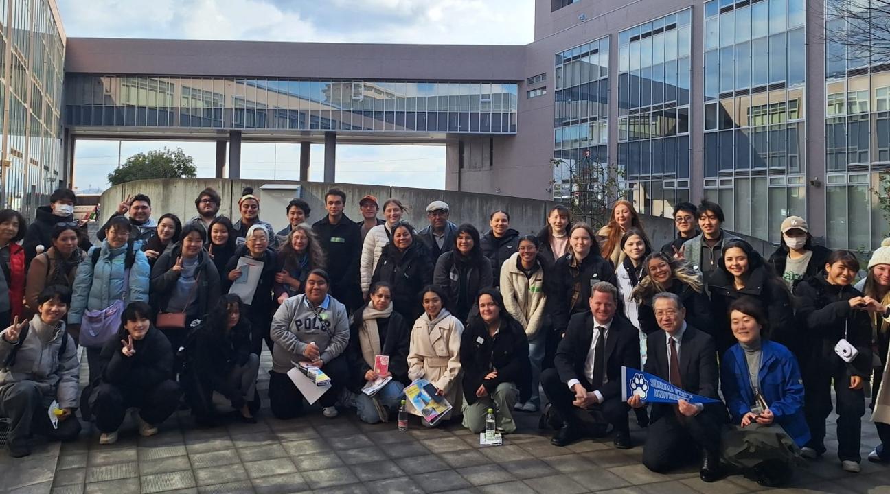 SSU group with students and faculty of Fukuyama City University