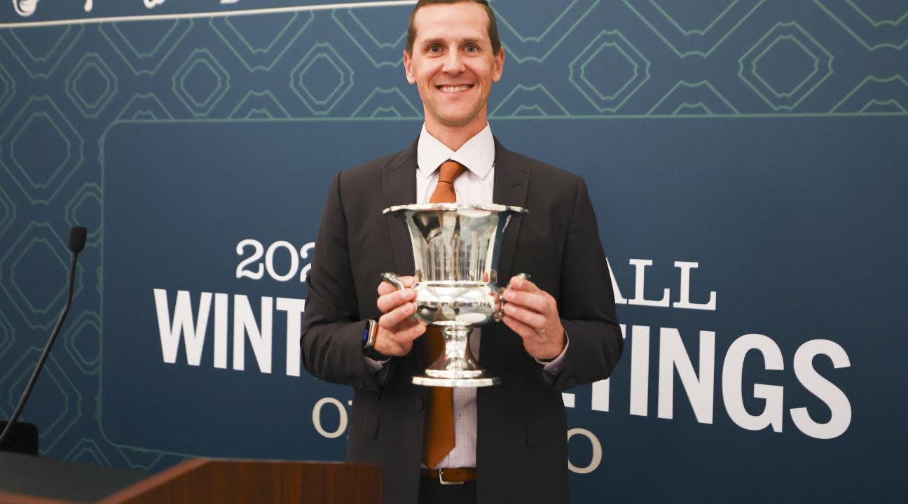 Matt Chisholm with MLB award