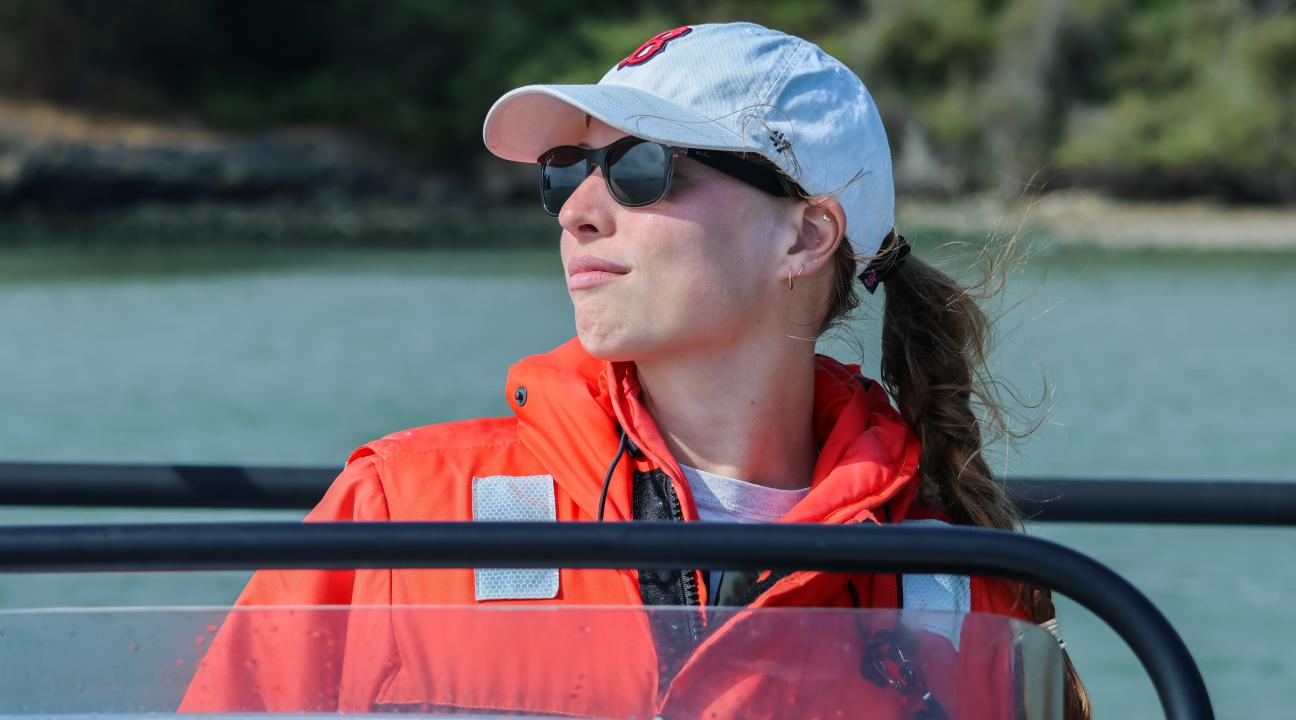 Josephine Slaathaug, an SSU graduate student in the biology department, is the lead author of first of its kind research focused on the reasons for -- and risks posted by-- gray whale migration in the San Francisco Bay