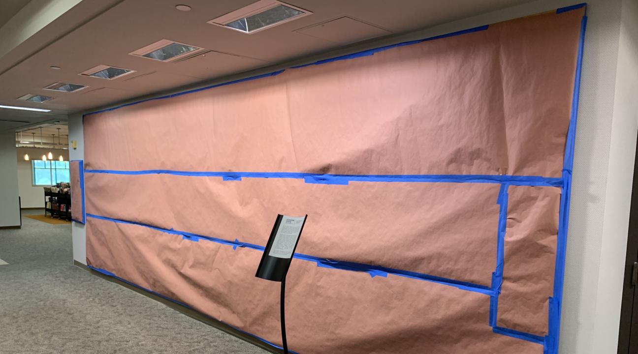 Covered library mural