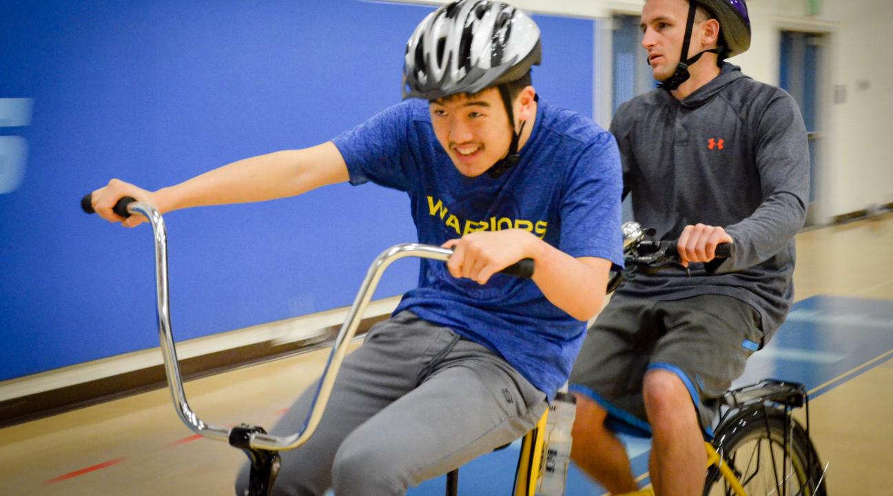 Riders learn to ride bikes with custom made bicycles