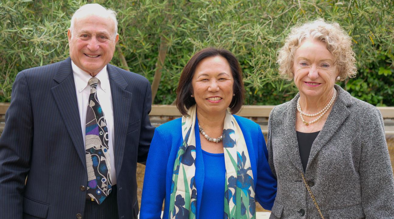 Barry Ben-Zion and family pose with President Sakaki