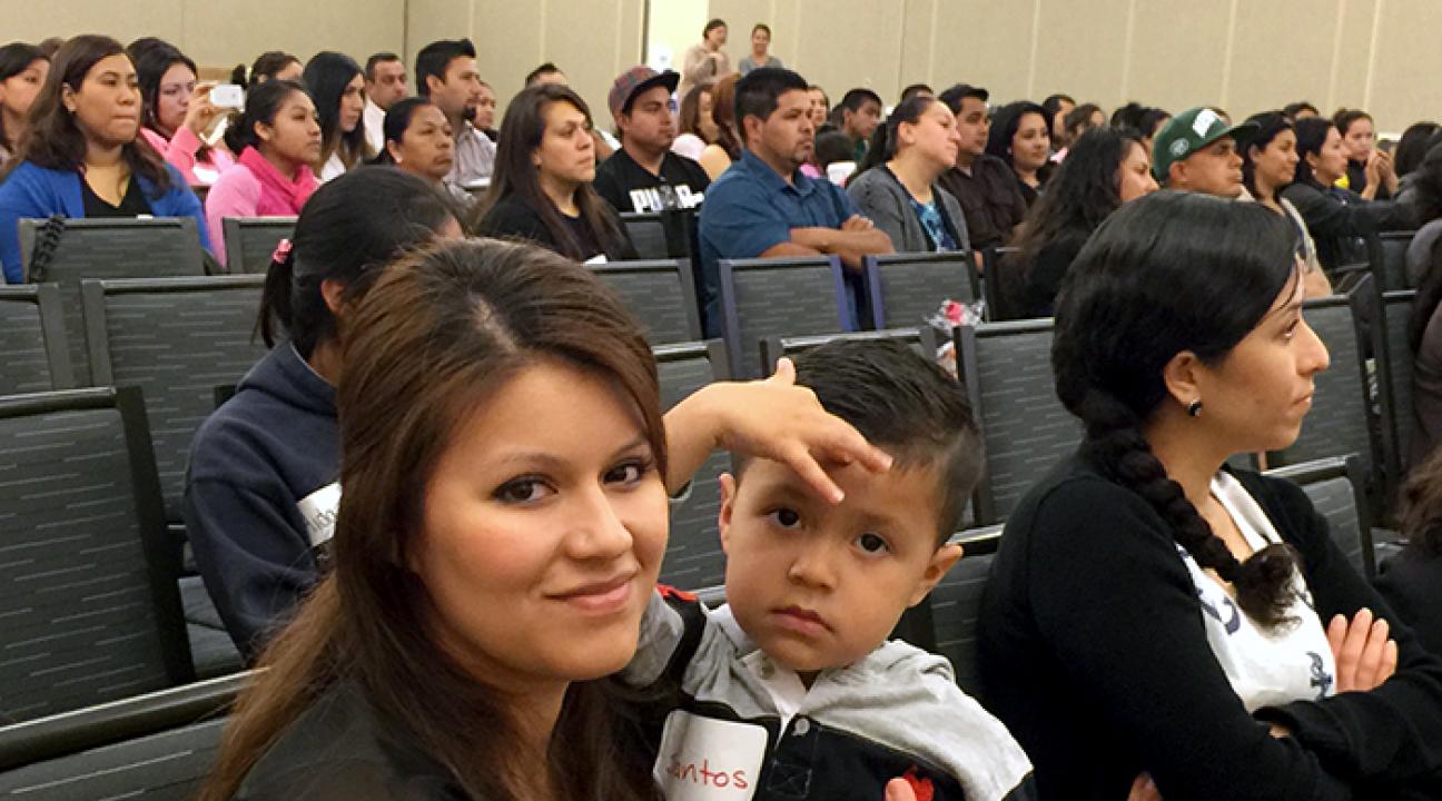 a mother with her child in an avance meeting at ssu 