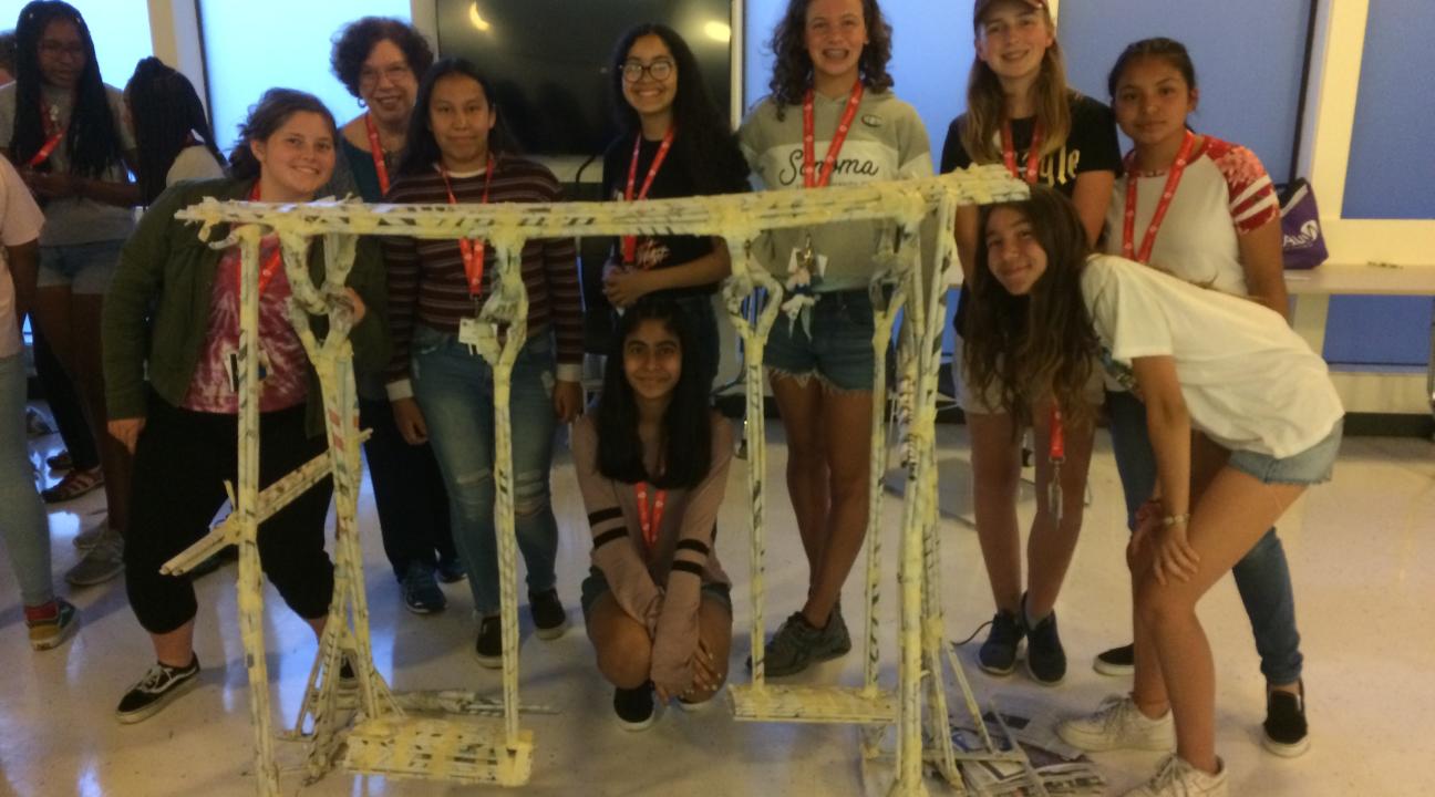 Trekkers with swing set they built