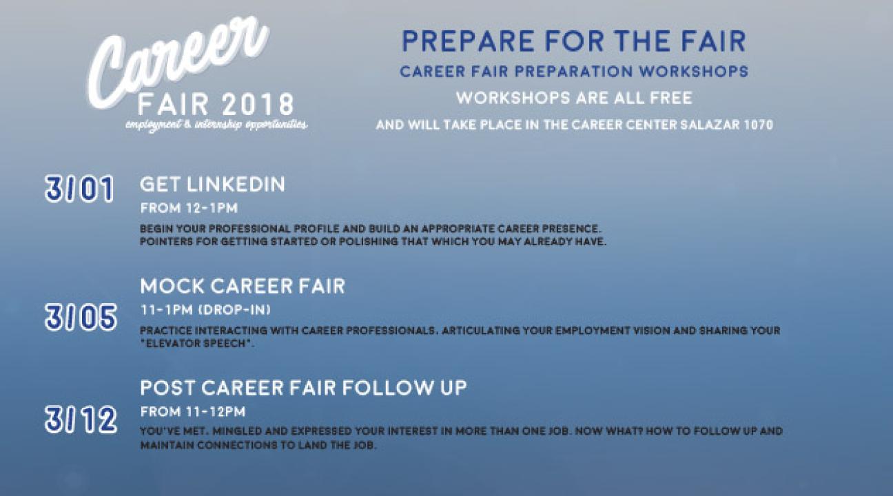 Career Fair workshop schedule