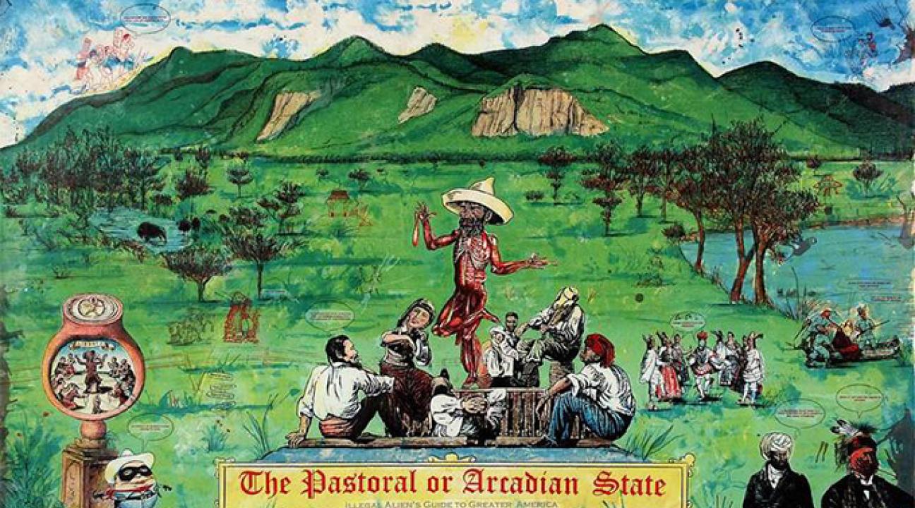 Enrique Chagoya "The Pastoral of Arcadian State"