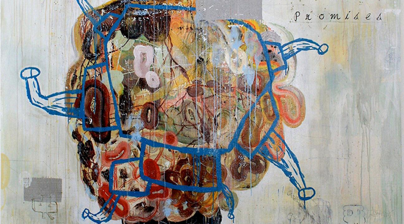 "Chasing Promises" painting by John Yoyogi Fortes 