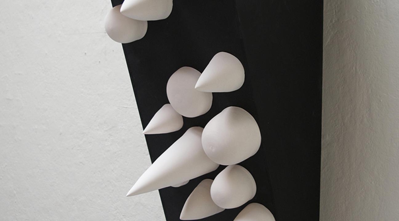 Commotion, 2016 by Carley Herrera. Porcelain on panel
