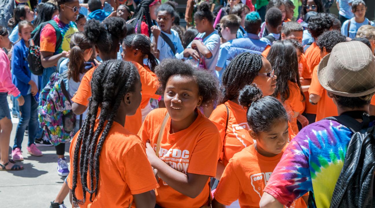 Young children excited to be on campus