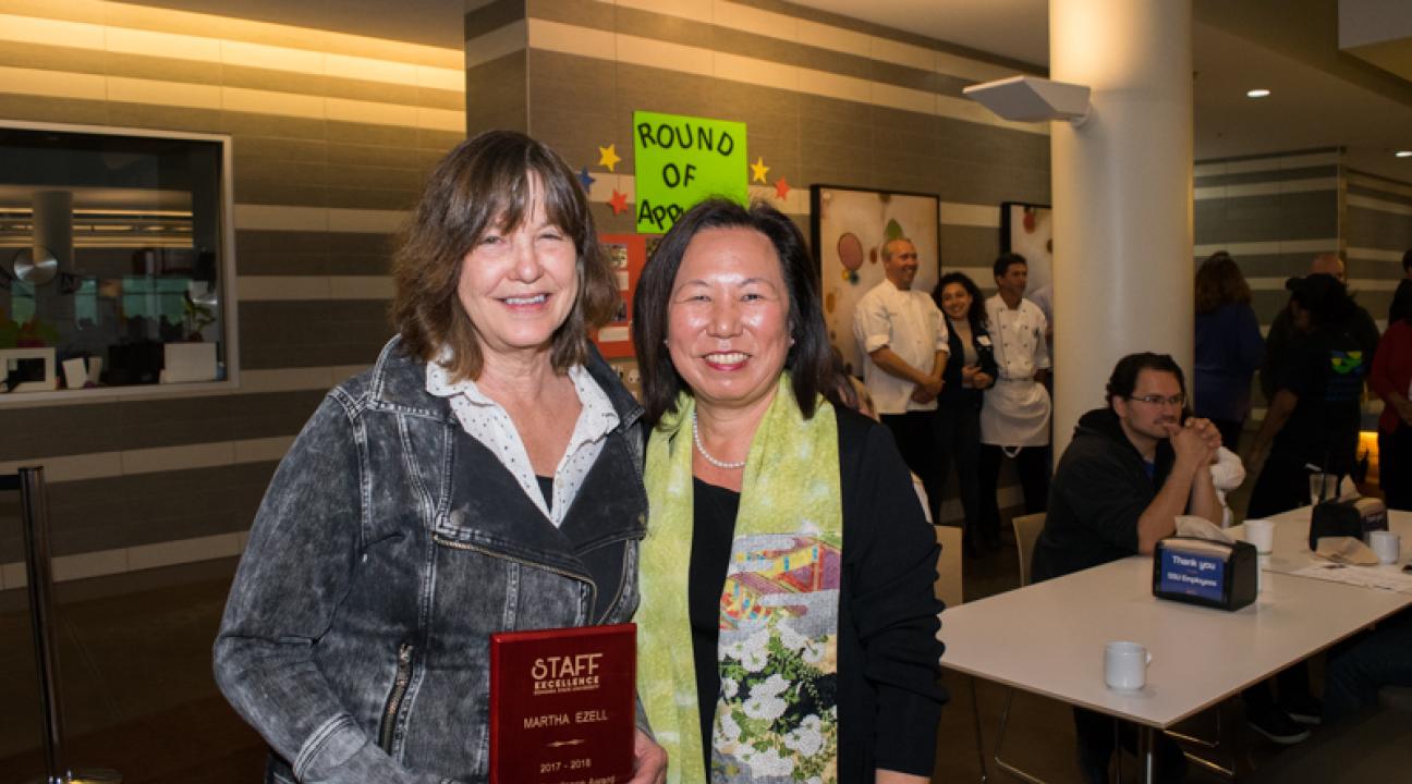 Martha Ezell with President Judy K. Sakaki
