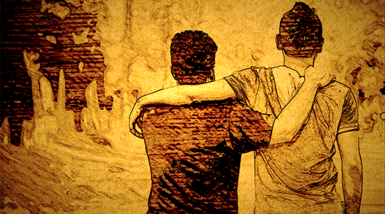 two people hugging