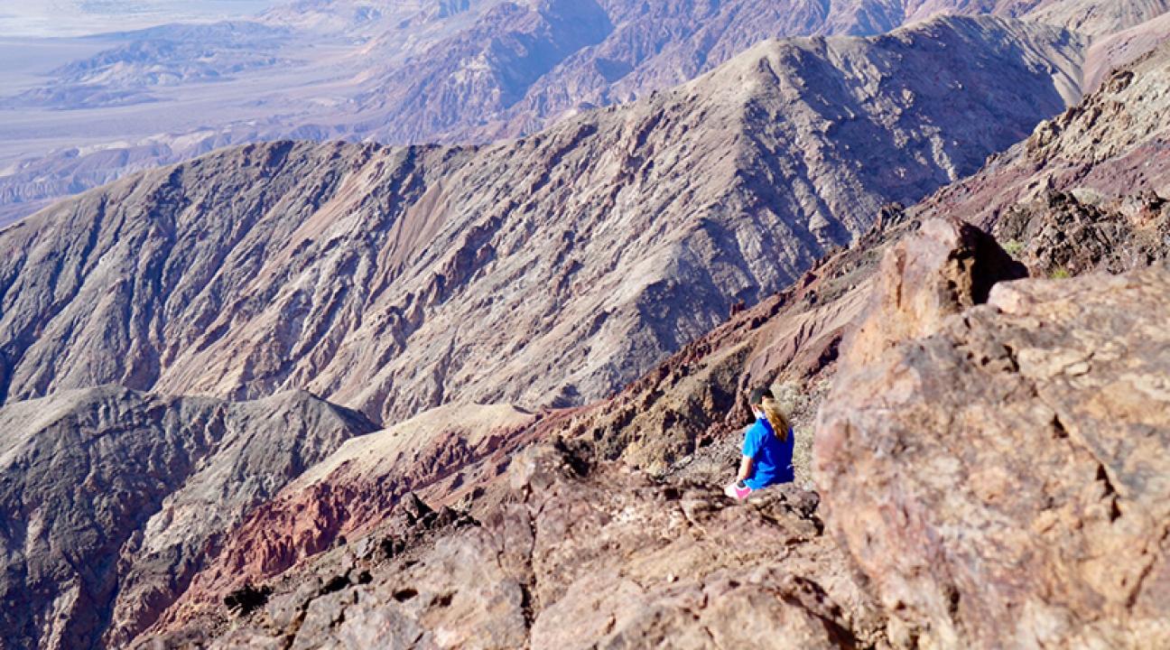 An SSU Geology student surveys the landscape on a recent trip to the Death Valley area. 