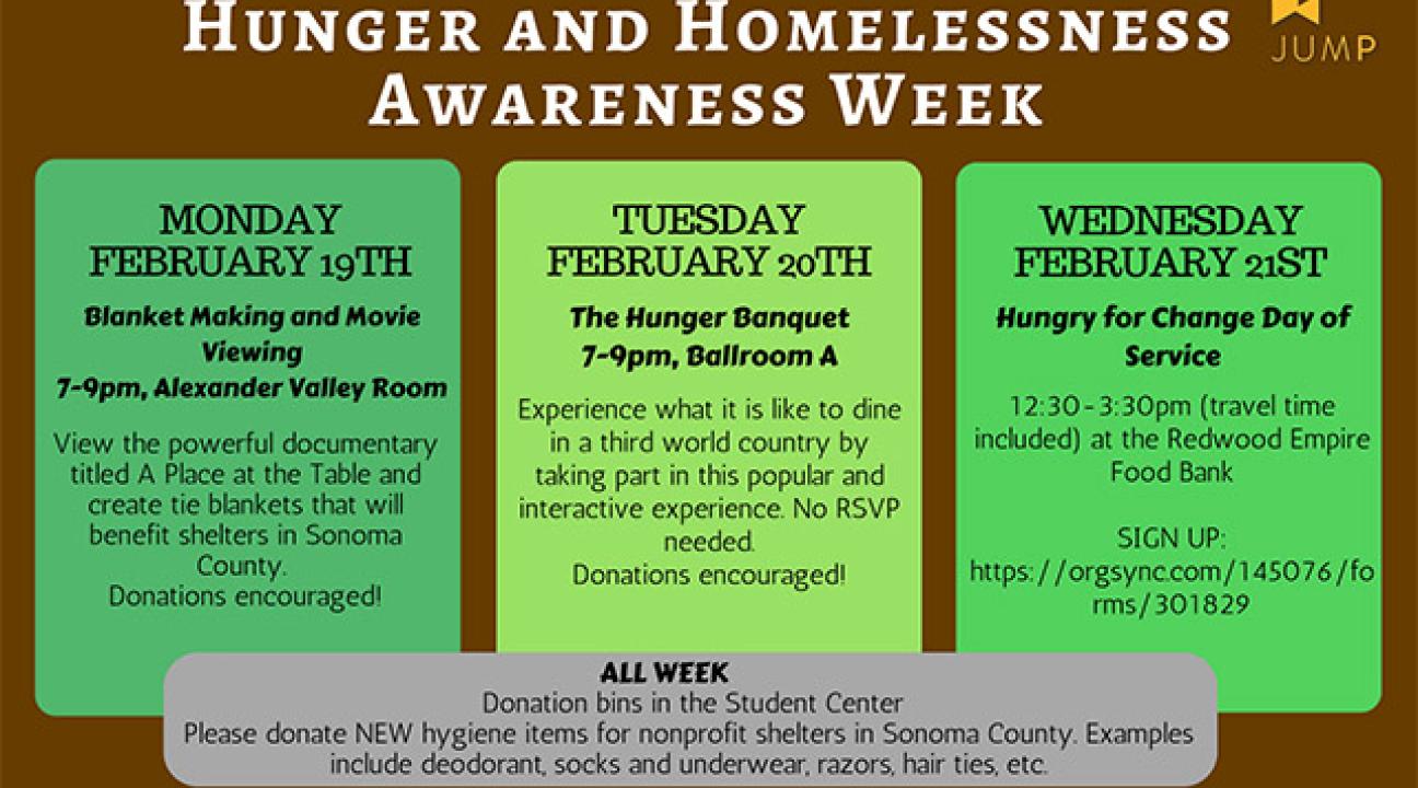 Hunger and Homelessness Awareness Week flyer 