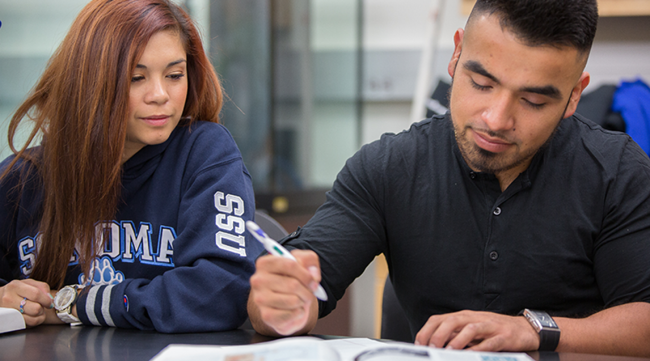 students studying