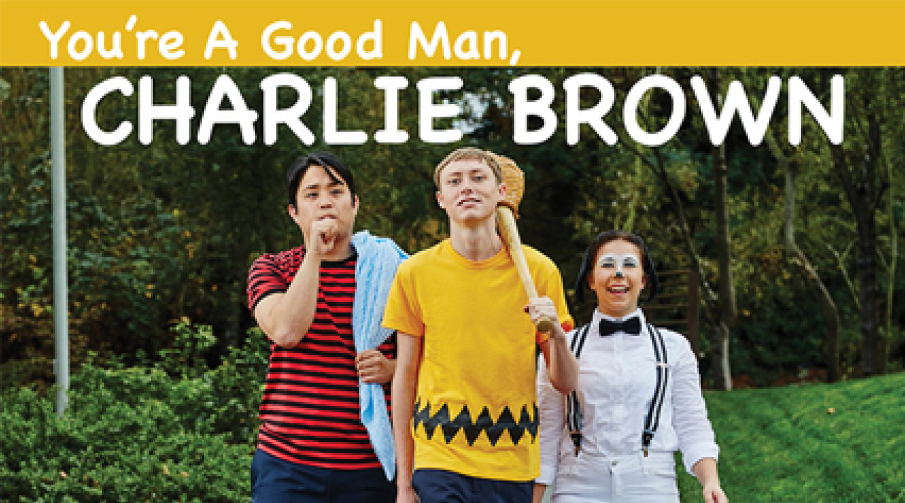 SSU Students Matthew Adiao (Linus), Noah Evans (Charlie Brown) and Emily Rice (Snoopy),  perform in Clark Gesner’s award-winning musical "You’re A Good Man, Charlie Brown,"