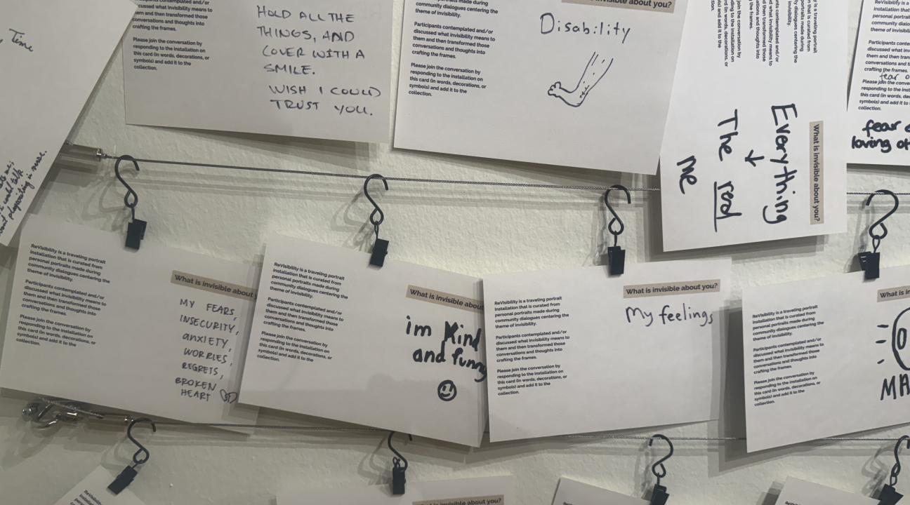 Postcards on wall