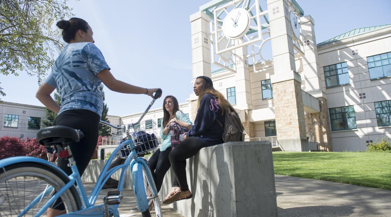 clocktower with students