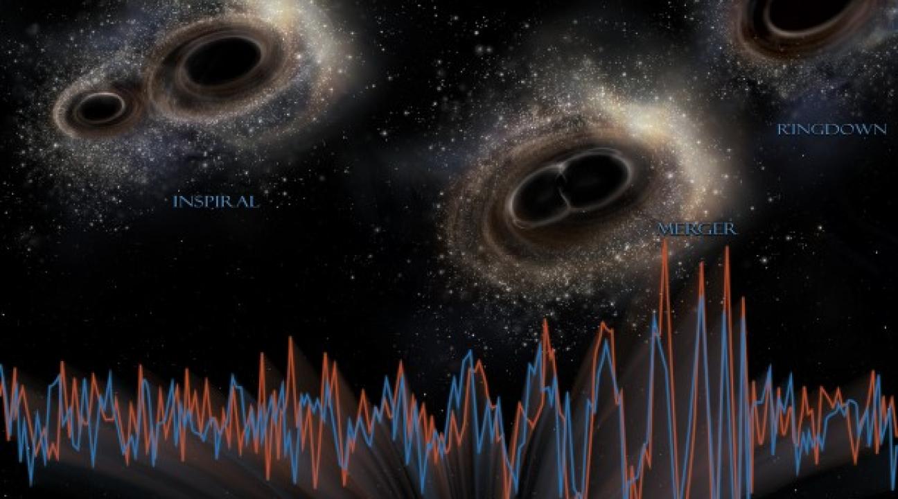 illustration of black holes colliding
