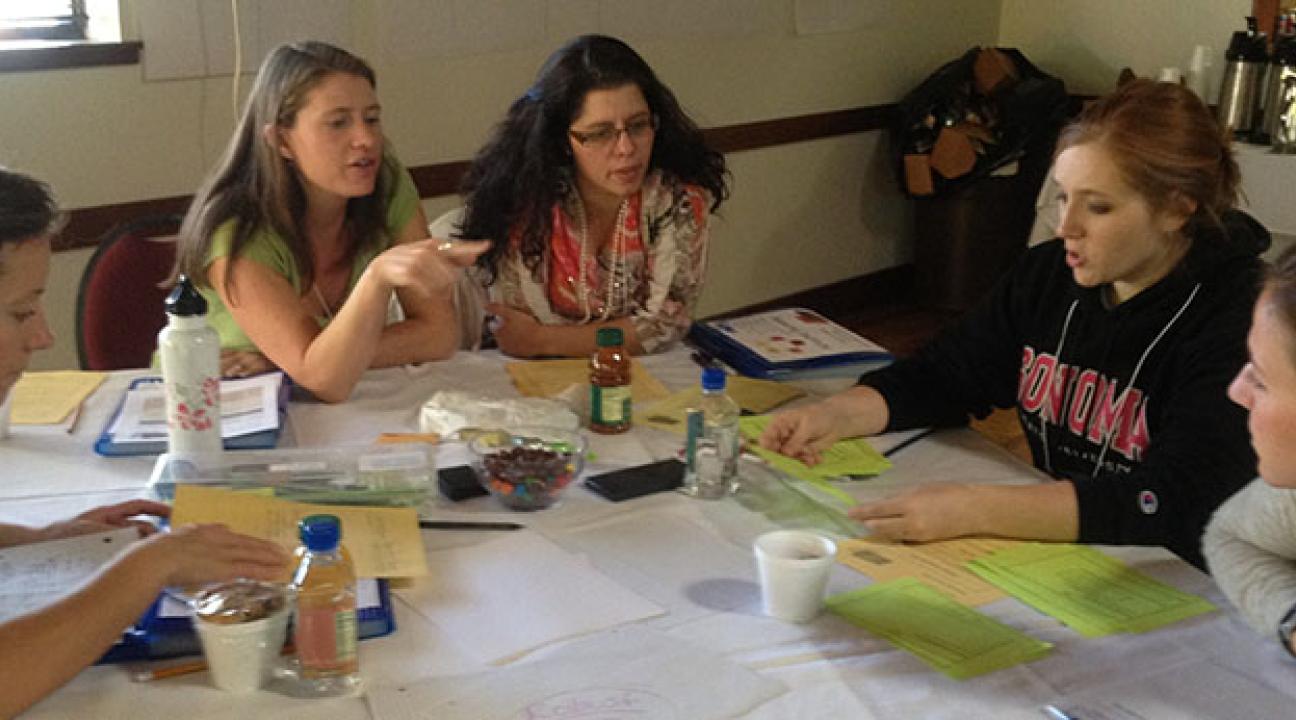 math teachers discussing ideas