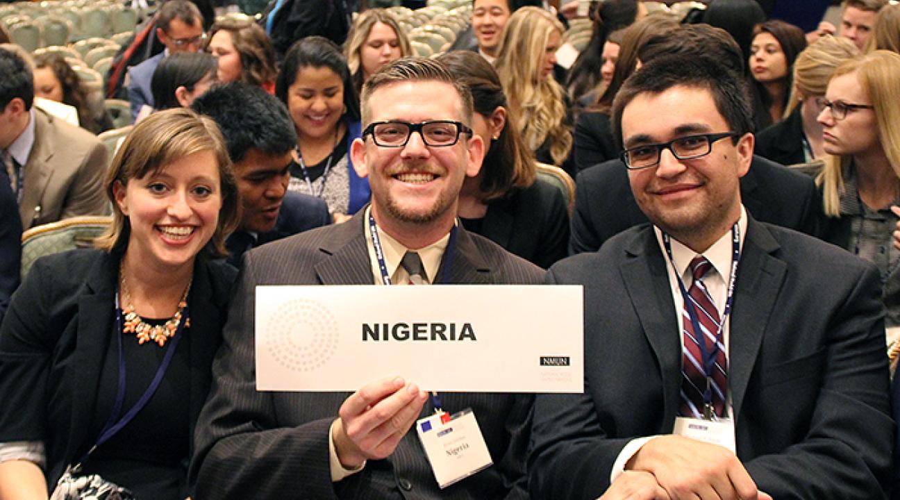 model un students posing for photo