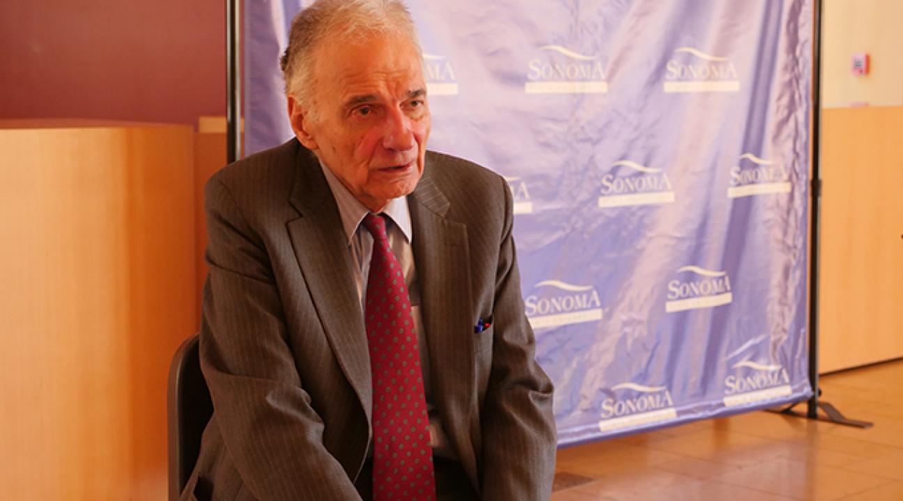 Ralph Nader sitting down with SSU News