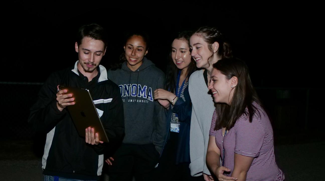 students at ribbon cutting