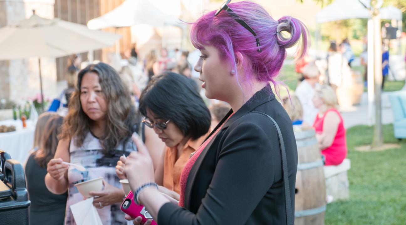 woman with purple hair
